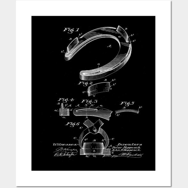 Horse Shoe Vintage Patent Drawing Wall Art by TheYoungDesigns